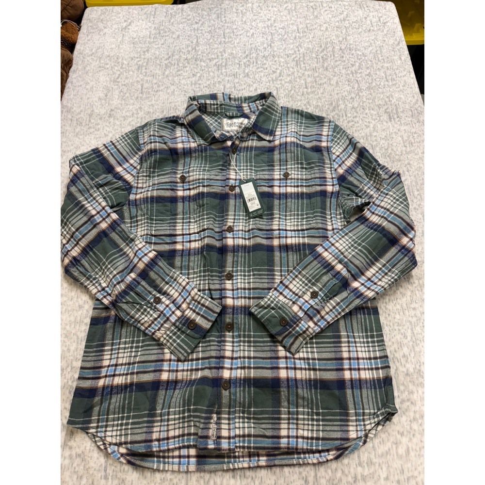 Alpine Design Mens L Mad Hike Midweight‎ Flannel Green Chasm Plaid ADM24300 NWT